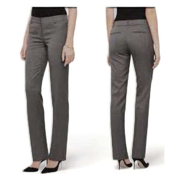 Ann Taylor Wool Blend Straight Dress Trouser Pants in Sharkskin Gray,  Size 6P - Picture 1 of 8